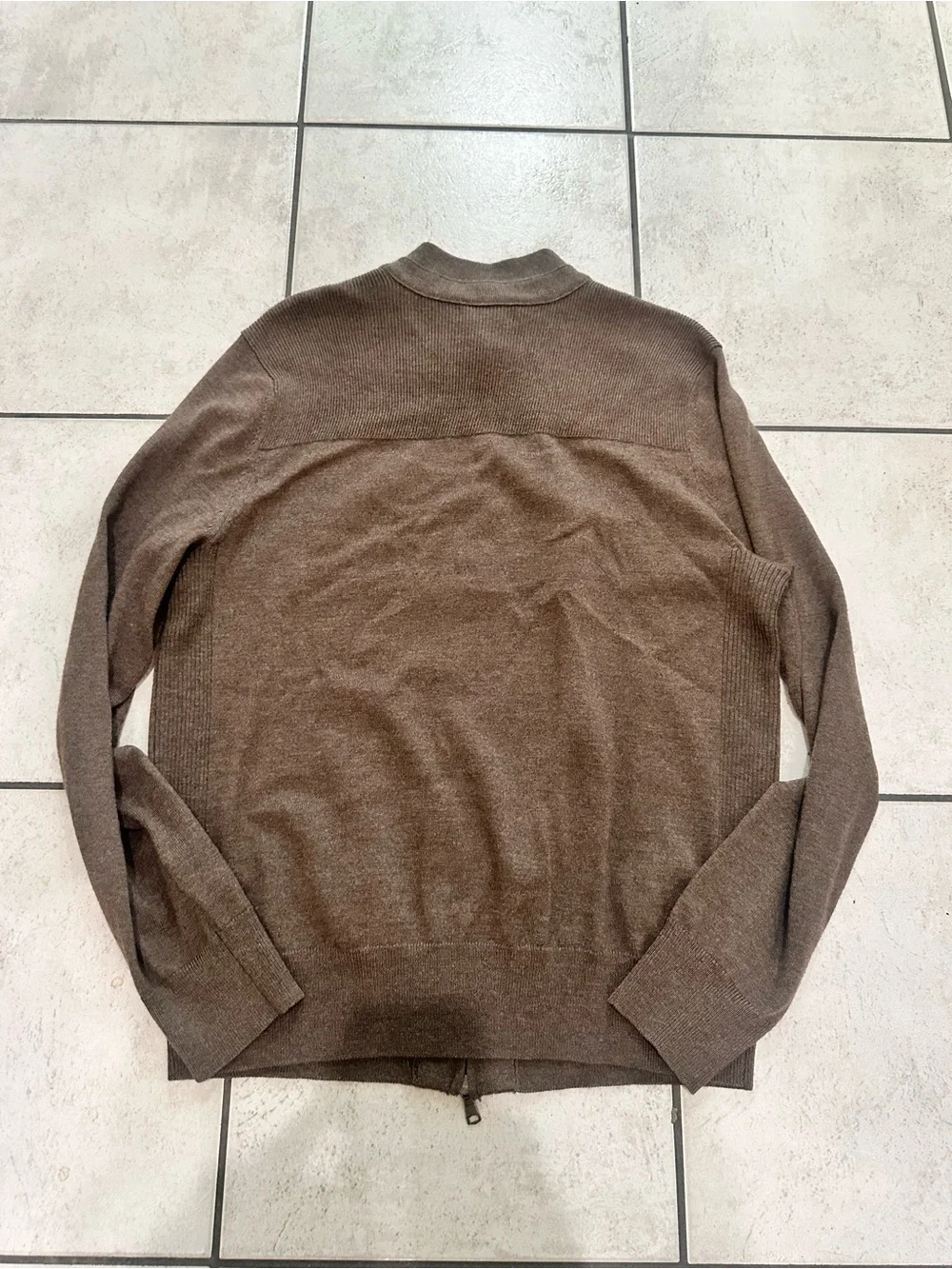 Banana Republic Extra Fine Merino Men's Full-Zip Mock Neck Sweater Jacket L